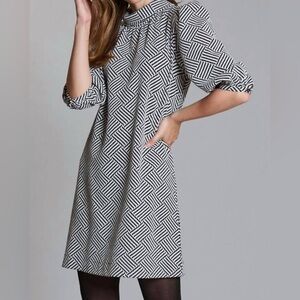 Tyler Boe Graphic Black and White Geometric Dress New L